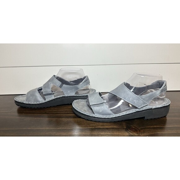 NAOT‎ Enid Gray Hook & Loop Vintage Slate Comfort Sandals Women US 10-10.5 EU 41 - Picture 2 of 14
